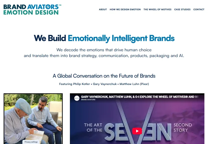 Brand Aviators: Original website